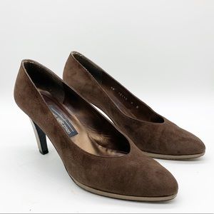 VINTAGE STUART WEITZMAN BROWN SUEDE PLATFORM SZ 9